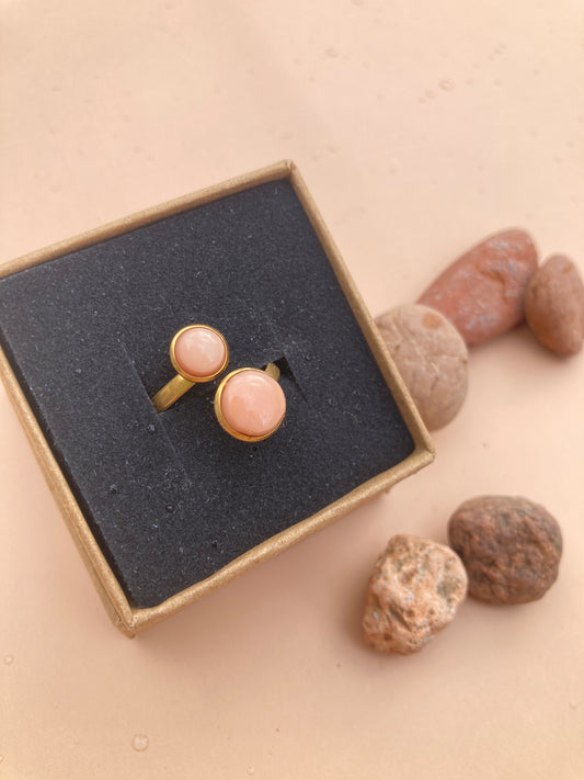 Anillo “Coral” doble salmón