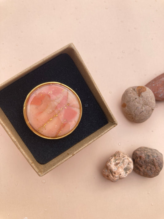 Anillo grande “Coral” efecto mármol