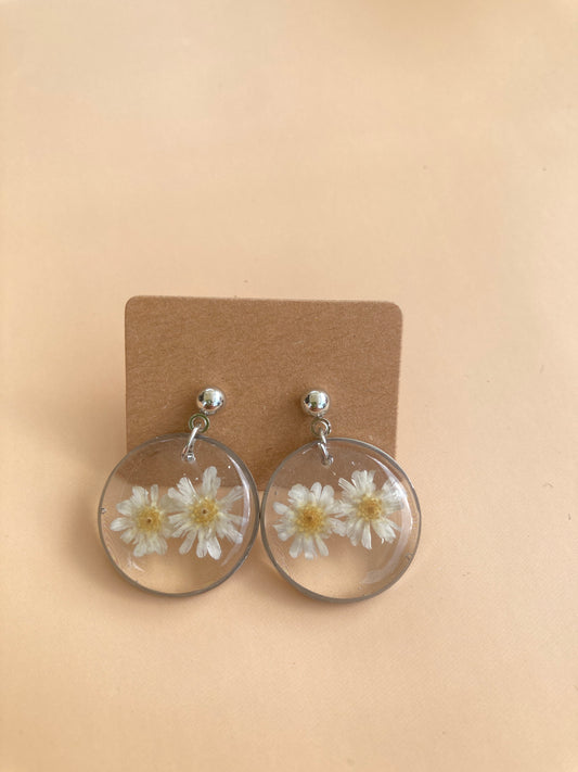 Pendientes plateados Flores Eternas