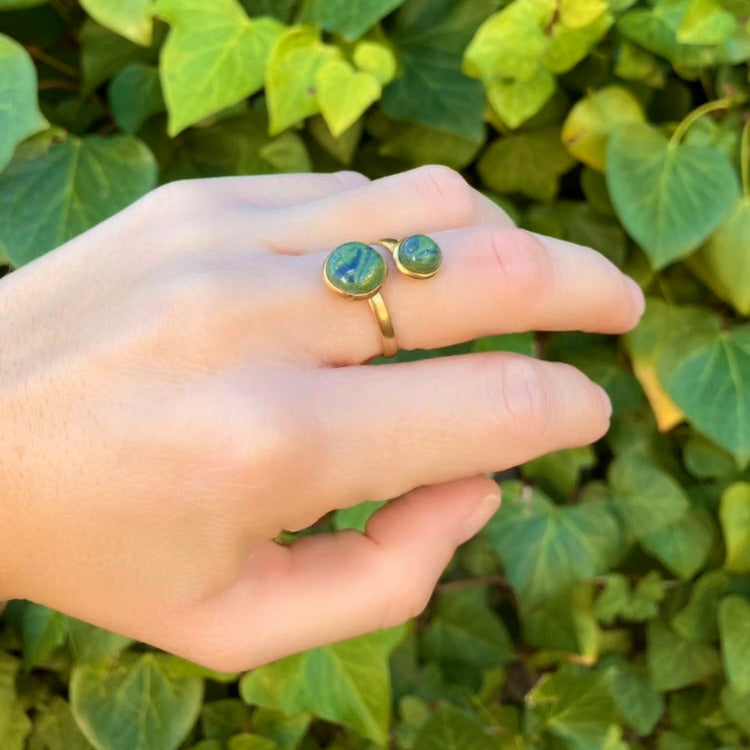 Anillo doble dorado “Galaxy”