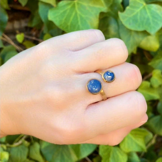 Anillo doble dorado “Galaxy”