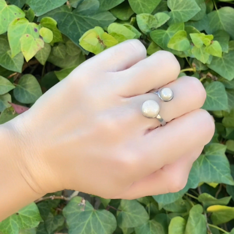 Anillo doble plateado “Galaxy”