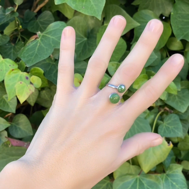 Anillo doble plateado “Galaxy”