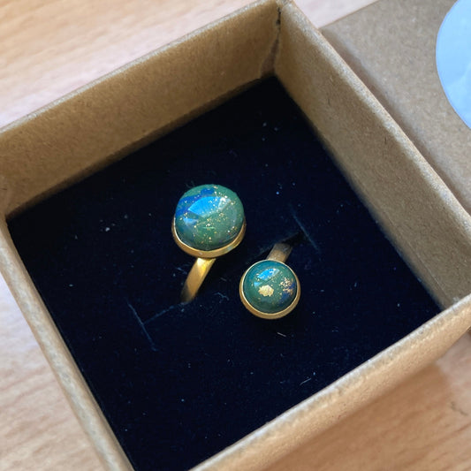Anillo doble dorado “Galaxy”