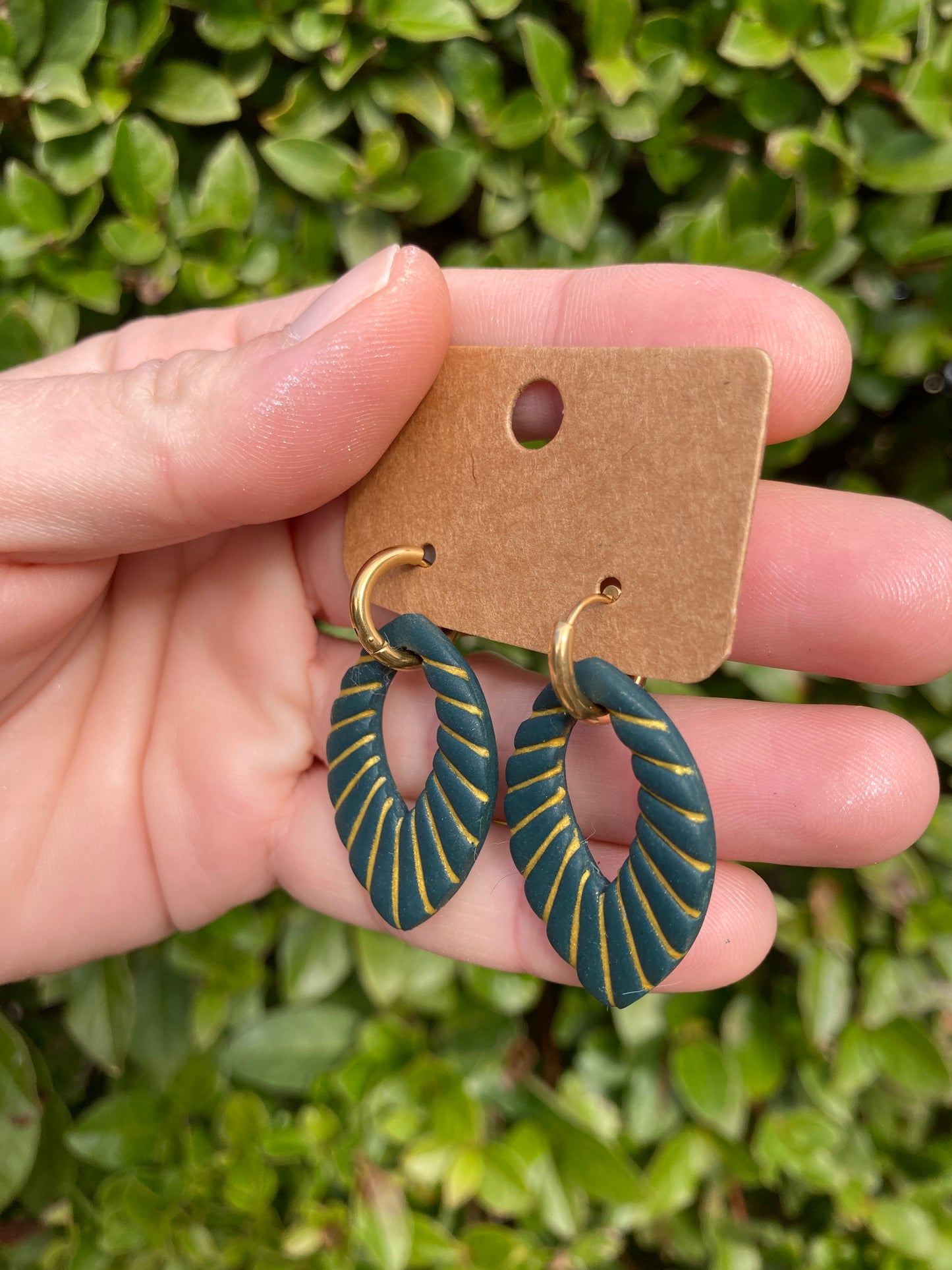 Pendientes Festivos Hojas Inlay