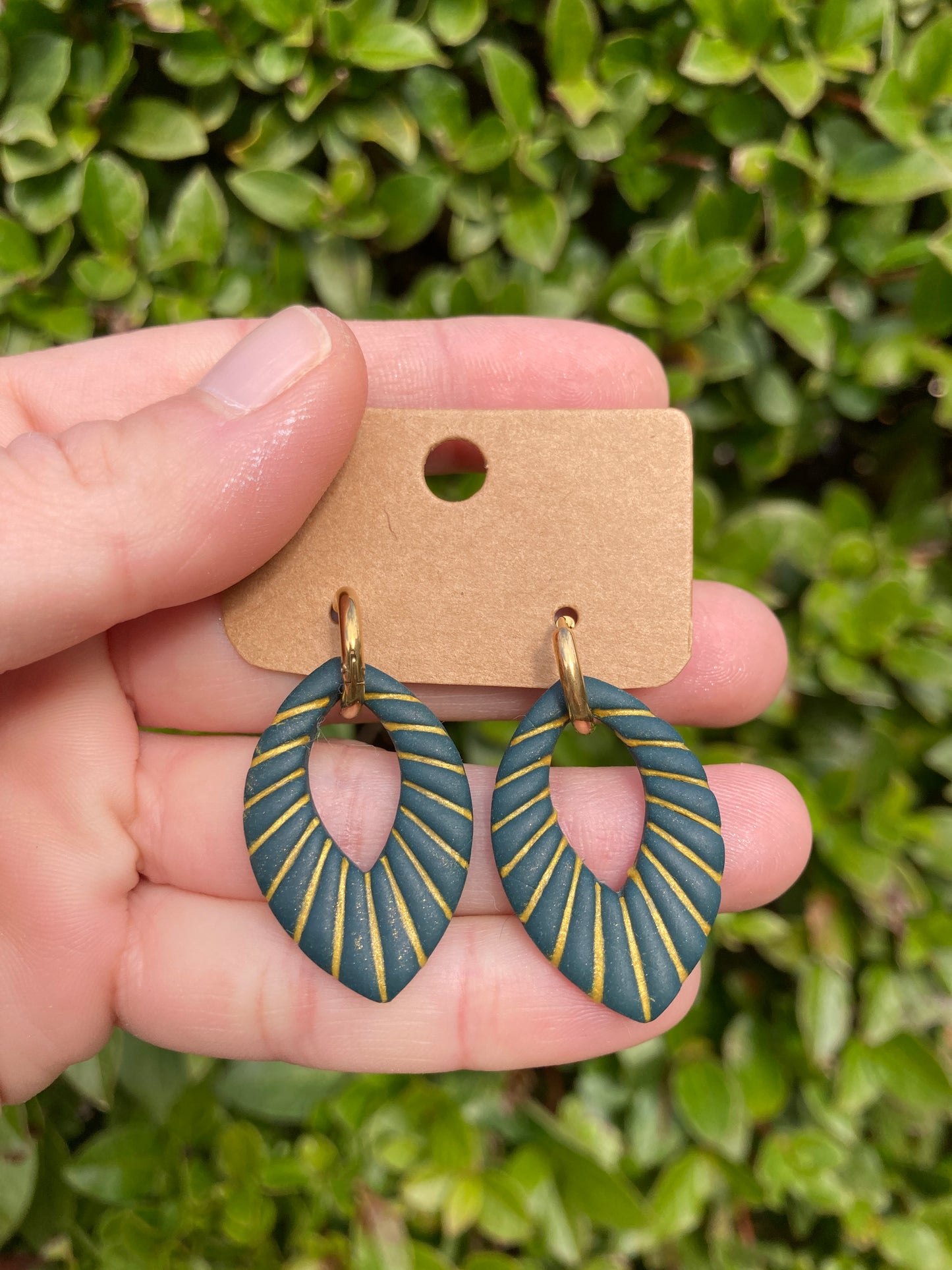 Pendientes Festivos Hojas Inlay