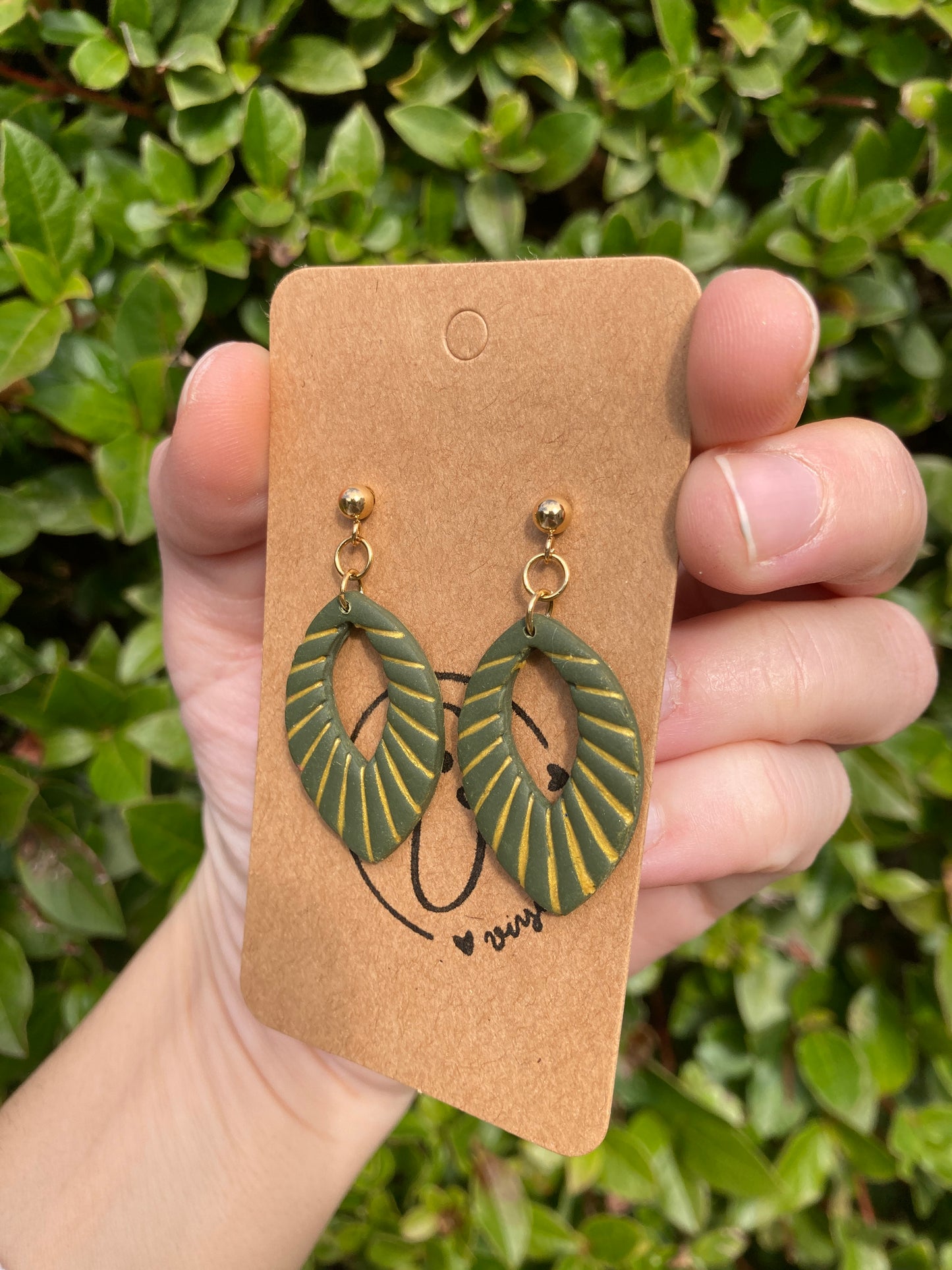 Pendientes Festivos Hojas Inlay