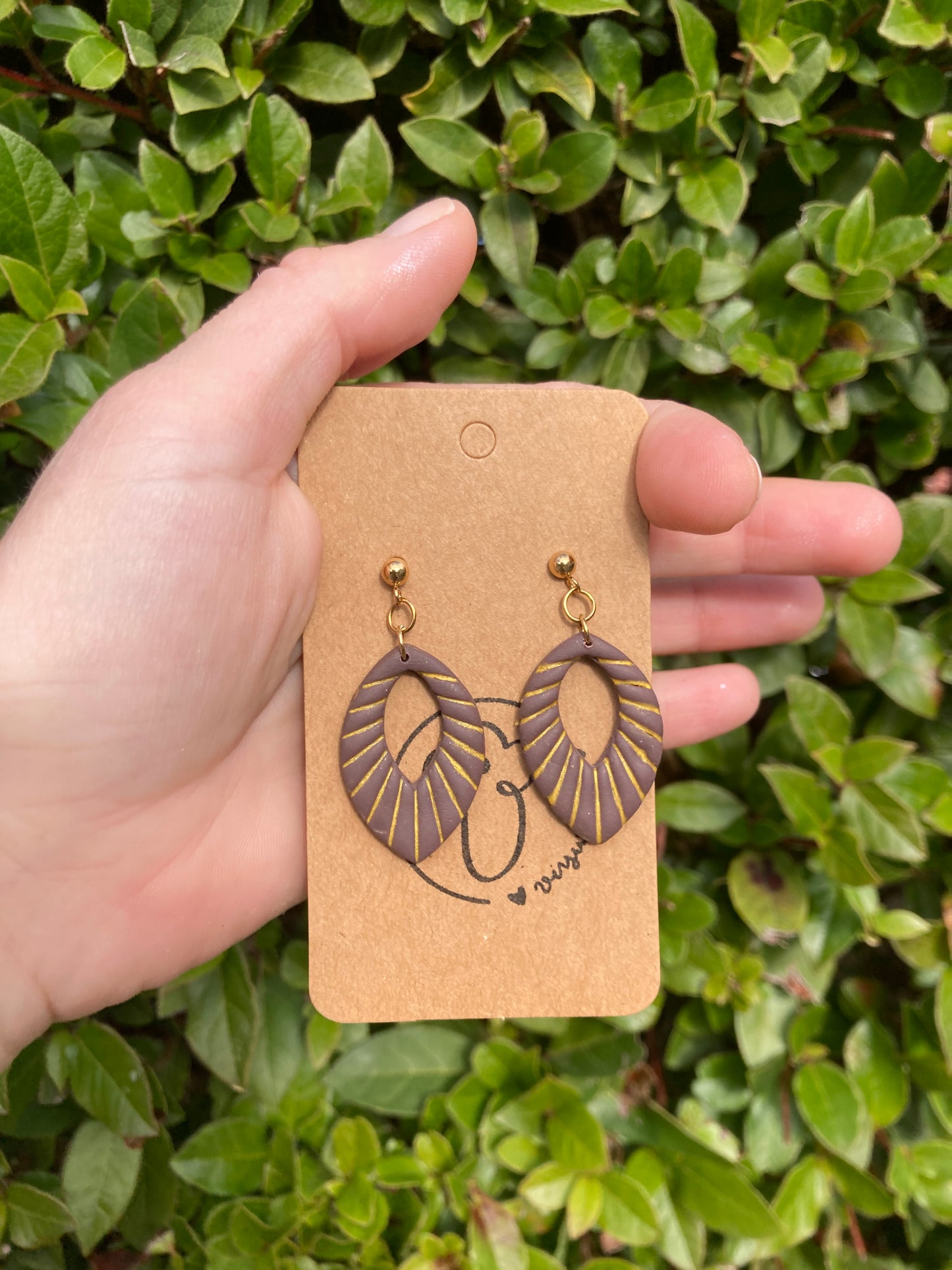 Pendientes Festivos Hojas Inlay