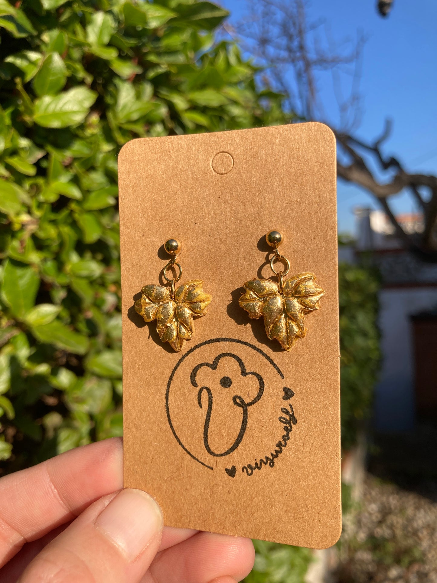 Pendientes Hojas Doradas